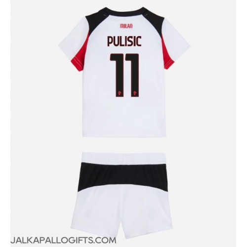 AC Milan Christian Pulisic #11 Vieras Peliasu Lasten 2025-26 Lyhythihainen (+ Lyhyet housut)